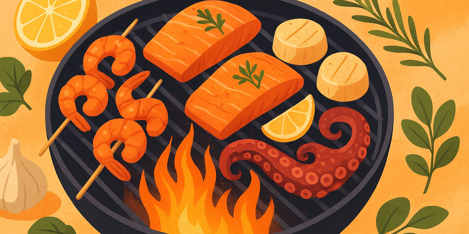 Barbecue technieken voor het bereiden van zeevruchten