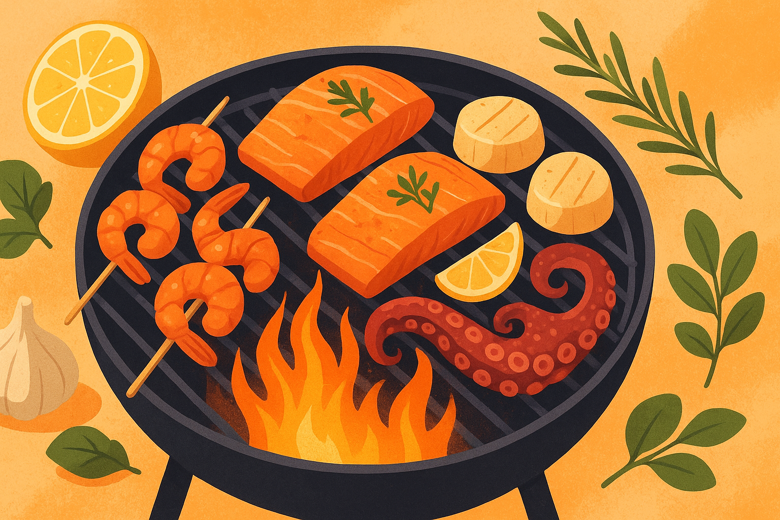 Barbecue technieken voor het bereiden van zeevruchten